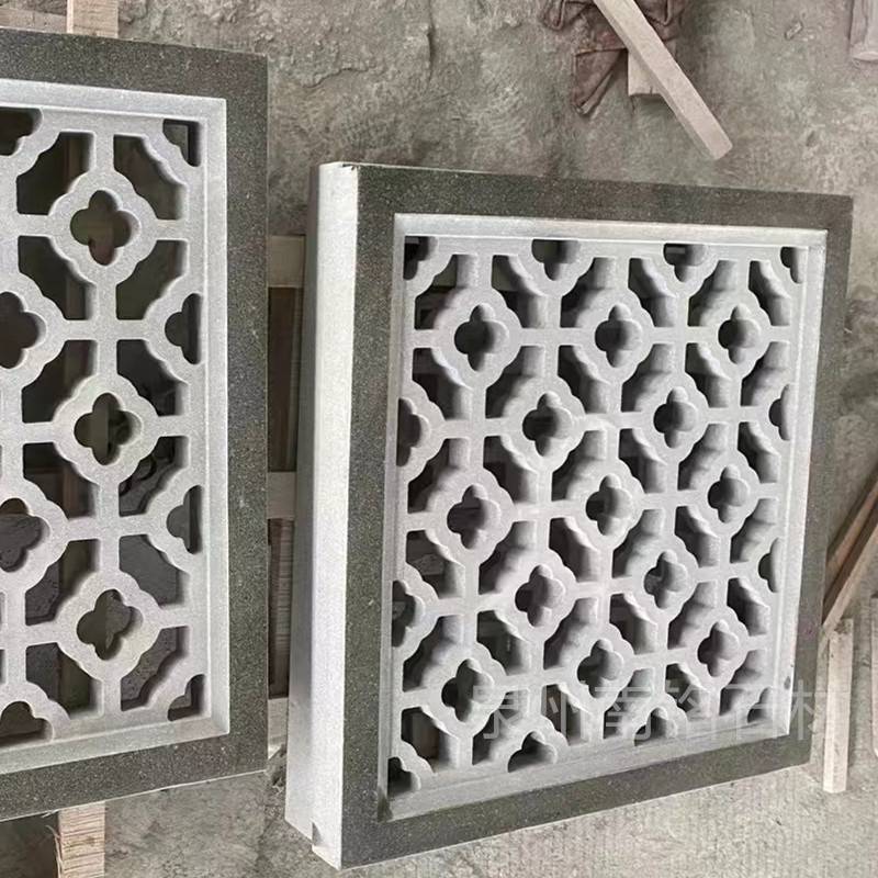 承接寺庙祠堂雕刻青石镂空窗花墙面石材立体浮雕雕塑