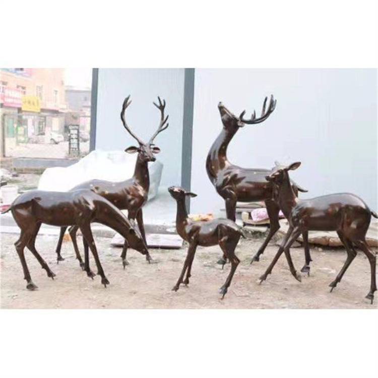 铜雕动物 铸铜鹿 景观雕塑工艺品 铜质花园雕像 铜鹿雕塑工艺