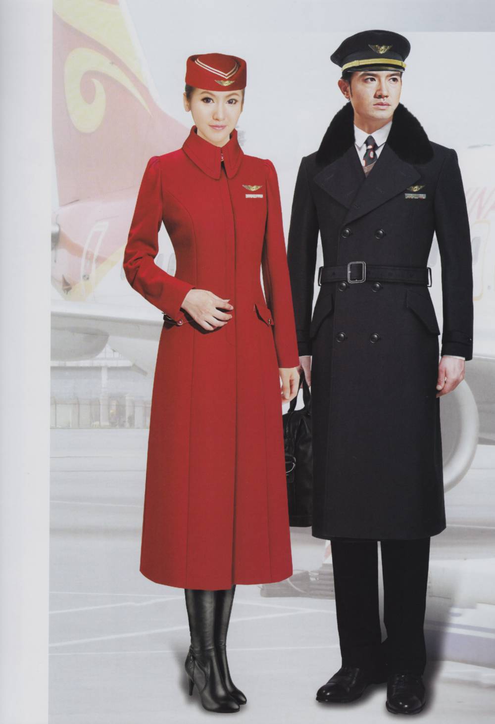 东航空姐呢子大衣订做空姐加长款大衣颜色可换上海亿妃服饰有限公司