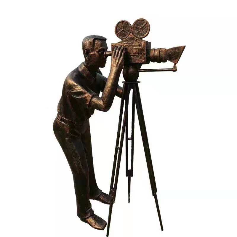 拍电影举杆场记铸铜雕像摄像工作人员雕塑电视剧演员导演制片人美工