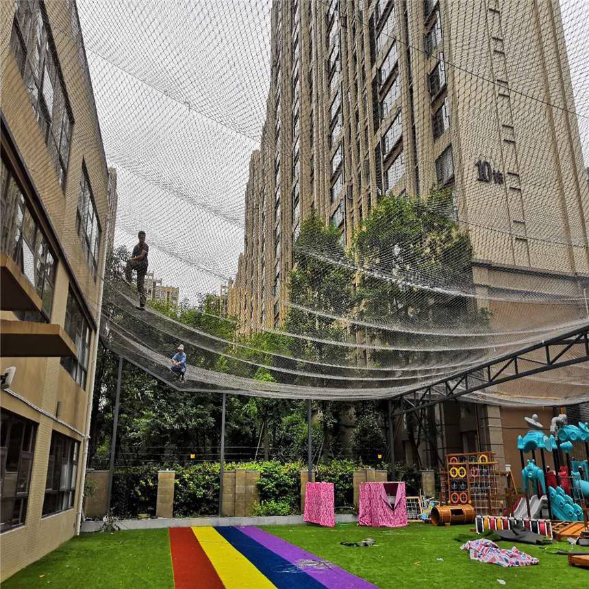 聚隆幼儿园防高空坠物网学校防高空抛物网不锈钢绳防坠网