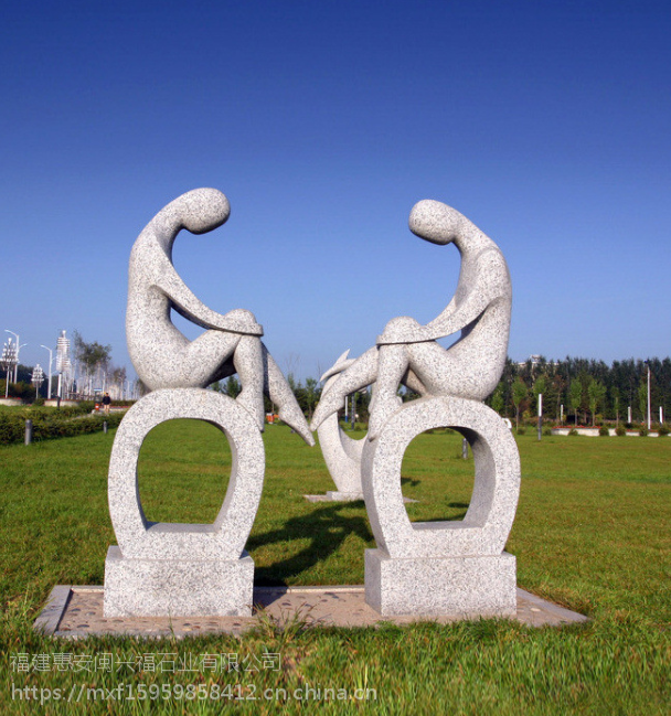 惠安闽兴福抽象人物雕塑创意人像石雕