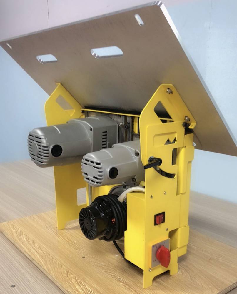 子母锯一体机无尘可升降双锯片木工推台锯倒装连体无尘锯台锯子母无尘