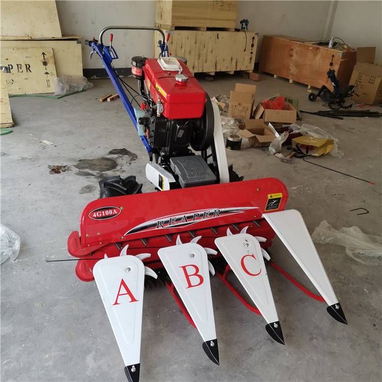 小四轮谷子放片收割机玉米杆蚕豆收割机朝天椒割晒机