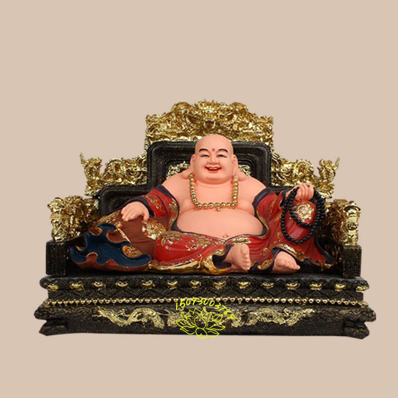 贴金彩绘弥勒佛大肚弥勒佛批发商未来弥勒佛树脂玻璃钢佛像神像