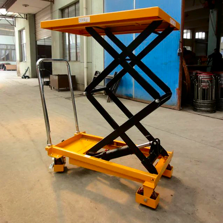 承德手动液压升降平台车移动升降台载重1吨