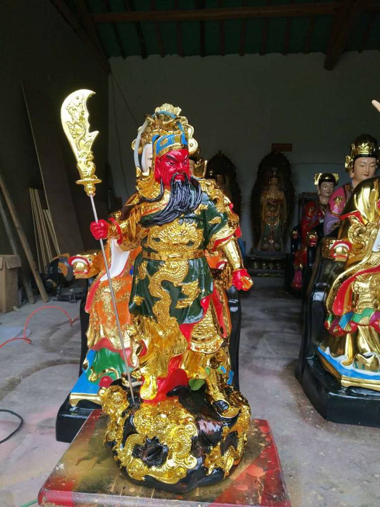 【伽蓝菩萨·文衡圣帝·协天大帝神像古彩极彩贴金树脂佛像厂】价格_