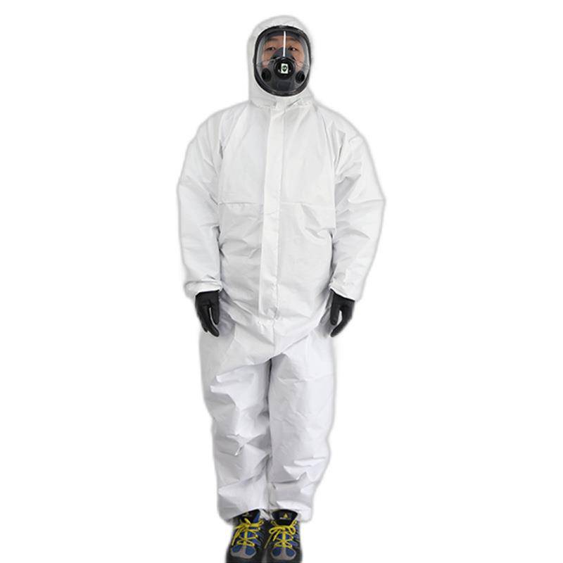 汉盾hdbp616工业防护服防粉尘防飞溅白色带帽连体限次防护服图片