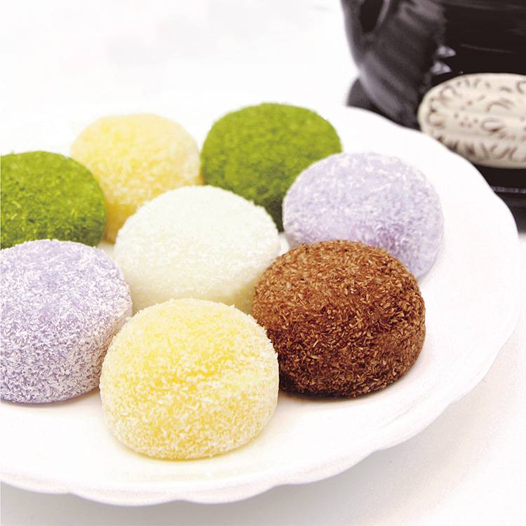 餐饮原料鸢都福菓洋风椰蓉大福雪媚娘糯米团糕点点心6种口味可选图片