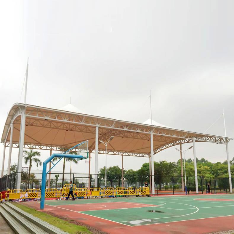 贵州重庆四川球场看台遮雨棚体育操场张拉遮阳蓬风雨顶棚膜结构