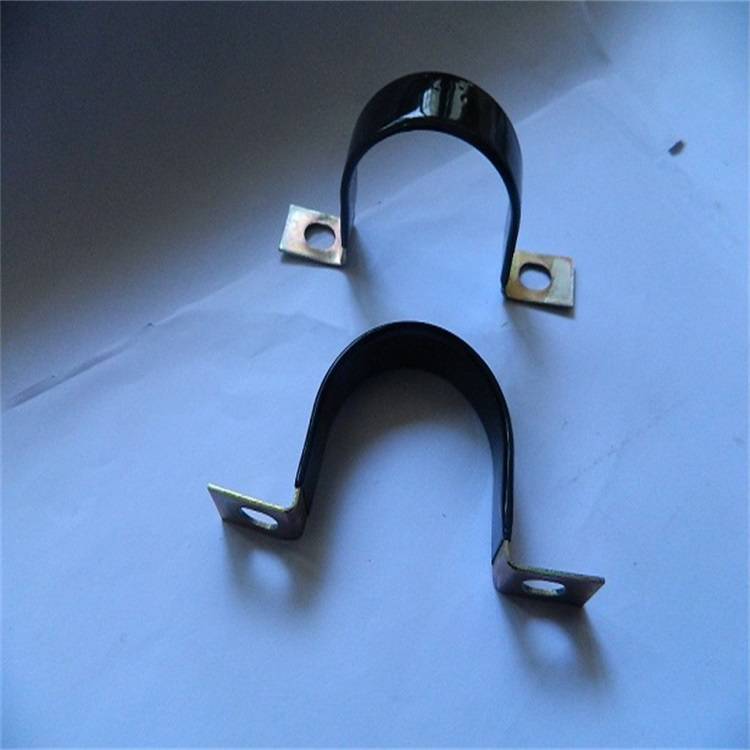 生产汽车水管抱箍u型卡r型卡马鞍型镀锌包胶管夹304不锈钢加厚骑马卡