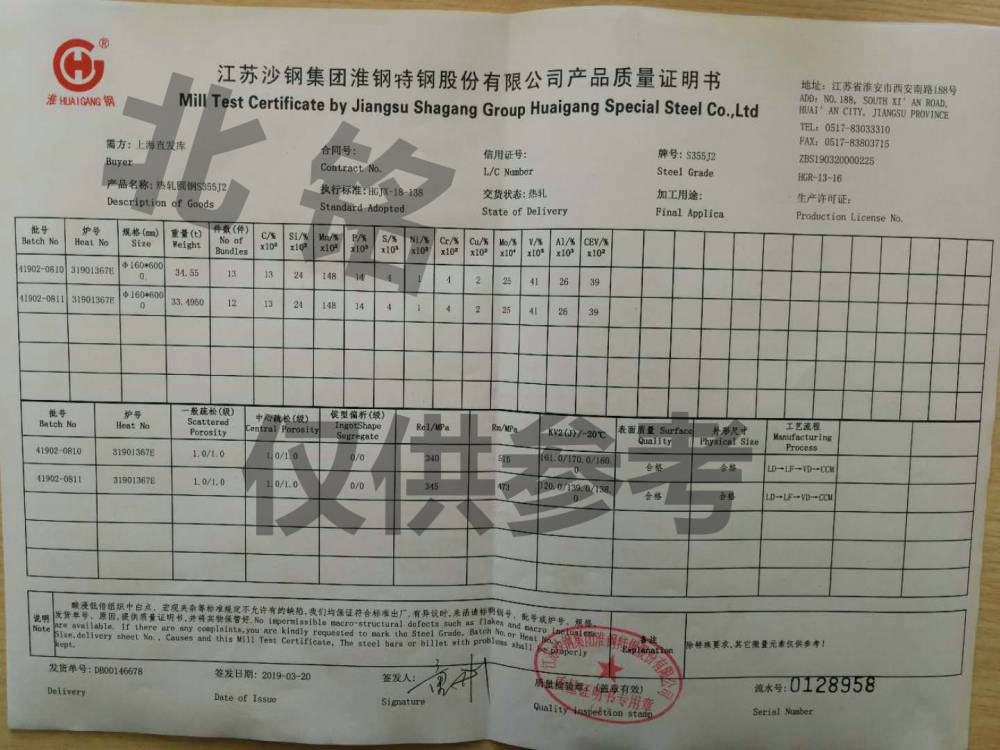 s355j2圆钢Φ2006000淮钢库存上海提货找赖琳