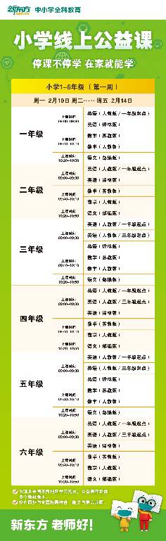 携手战“疫” 益课不停，新东方小学全科同步公益课全国上线