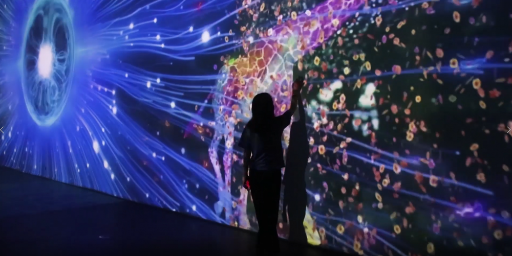 水滴石3d全息投影沉浸式投影互动光影星空瀑布墙面投影图片