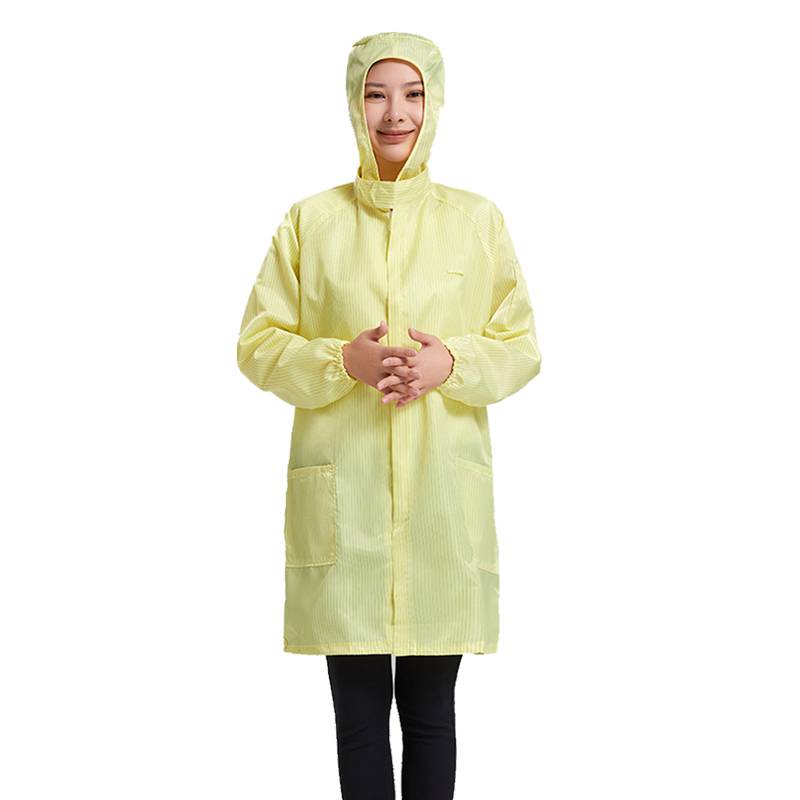 【***连帽大褂 防尘服长款男女无尘工作服车间食品厂带帽静电衣】价格