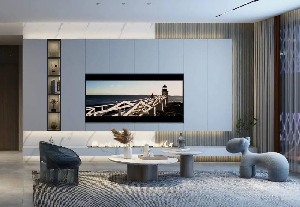 不懂电视背景墙怎么设计？这三组搭配，让你的客厅美出新高度！