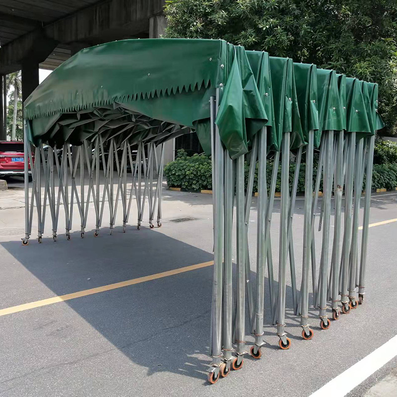 宏旺绿色大容量综合推拉雨棚支持定制不易变形矩形建筑工地遮阳棚