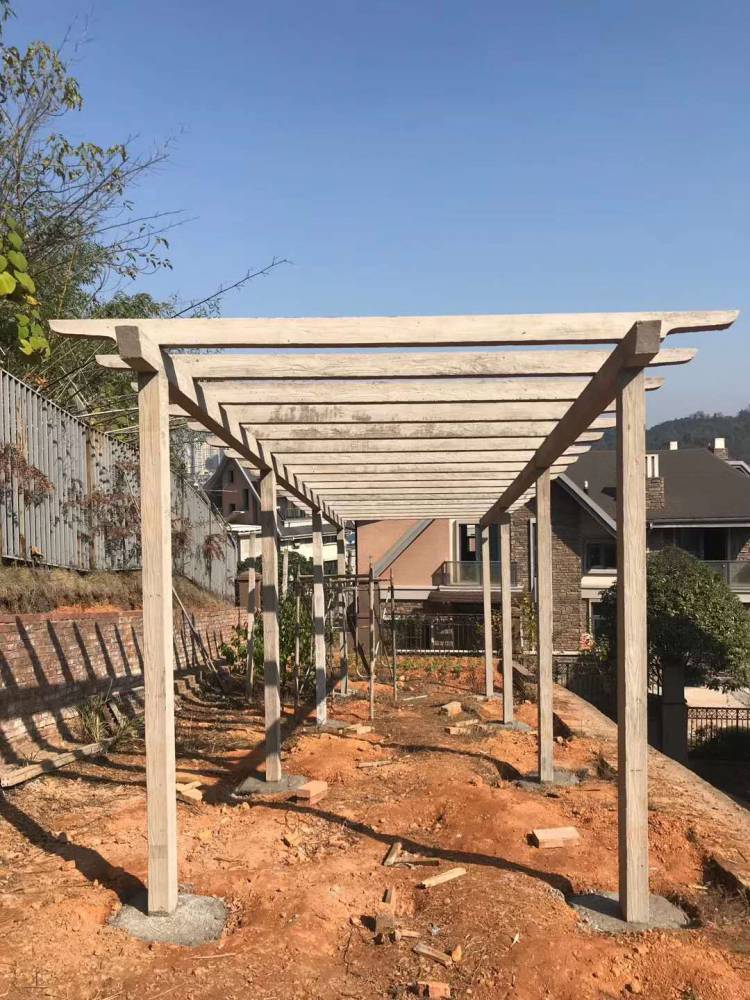 广东东莞水泥仿木纹花架深圳仿木纹花架惠州庭院葡萄架厂家