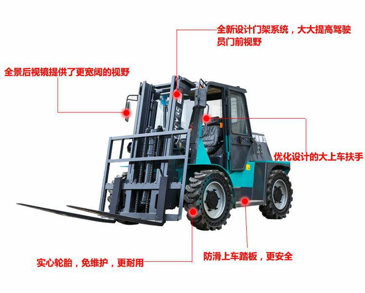 45吨一体式四驱越野叉车柴油叉车搬运车