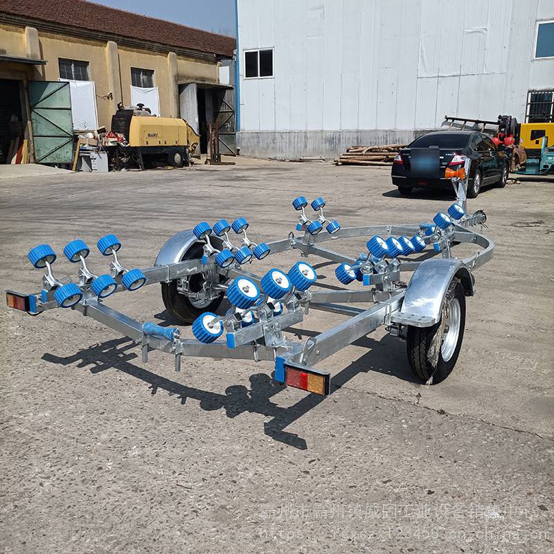 威固8人冲锋舟拖车摩托艇拉车架双轮四轮加重型船用拖挂车水上摩托