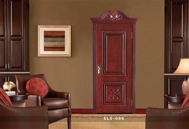 山东厂家生产别墅仿古平开门带冒头雕花门欧式复合烤漆门定制