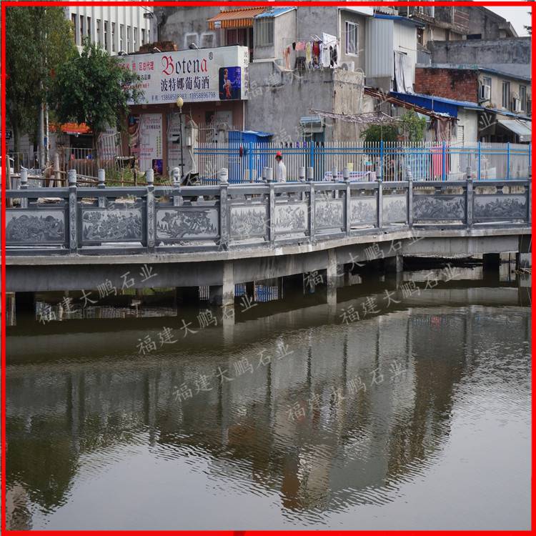 福建泉州石雕厂 河道围栏河道庭院扶手石栏杆承接大型石栏杆工程