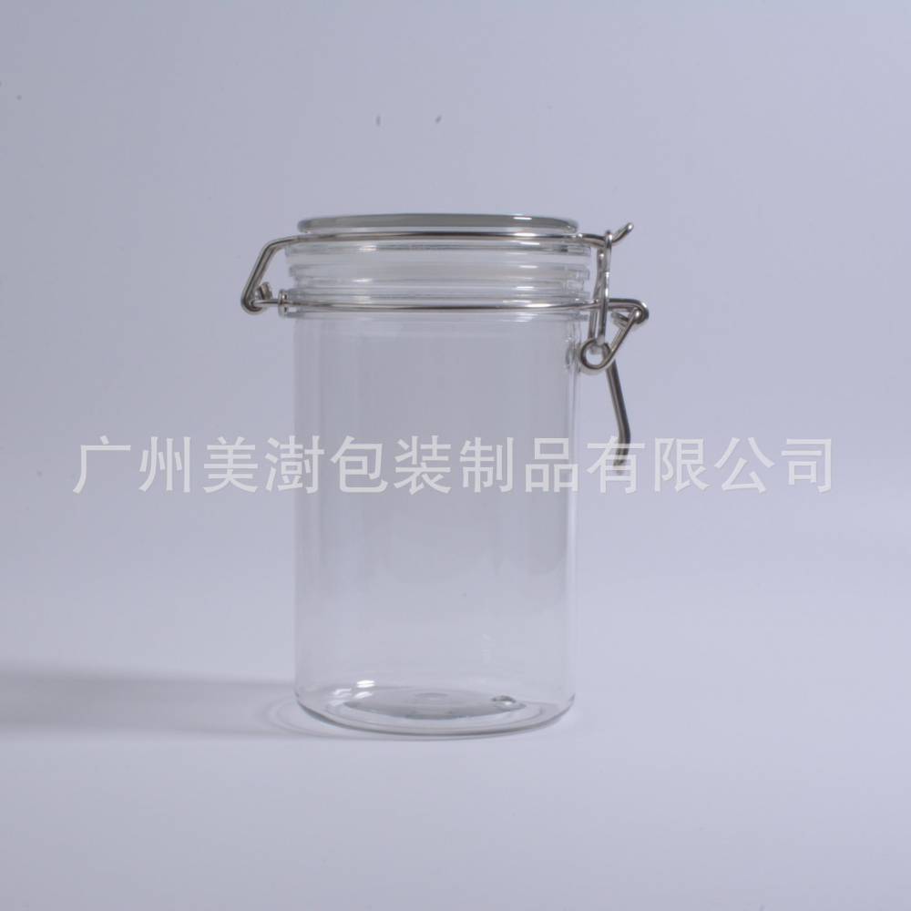 现货750ml塑料透明密封罐 五谷杂粮包装瓶 PET食品级蜂蜜储存罐