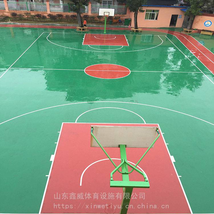 鑫威 橡胶篮球场 塑胶篮球场地面施工 价格出售