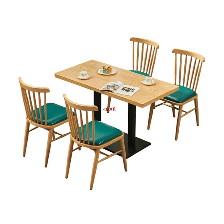 广东休闲美食馆家具四人位餐桌椅