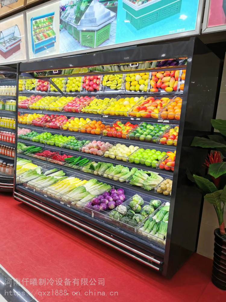 河南仟曦风幕柜厂家报价价水果店分体机风幕柜上门安装