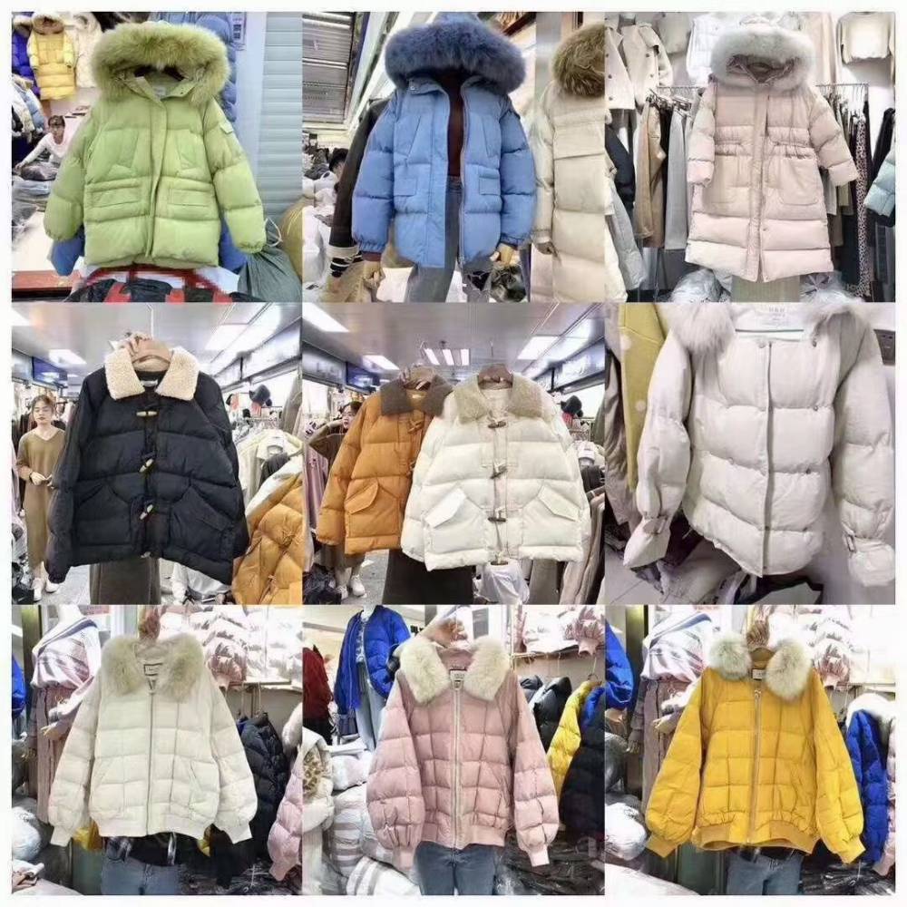 江苏扬州尾货订单羽绒服女式宽松百搭外穿型上衣女实体服装店进货渠道