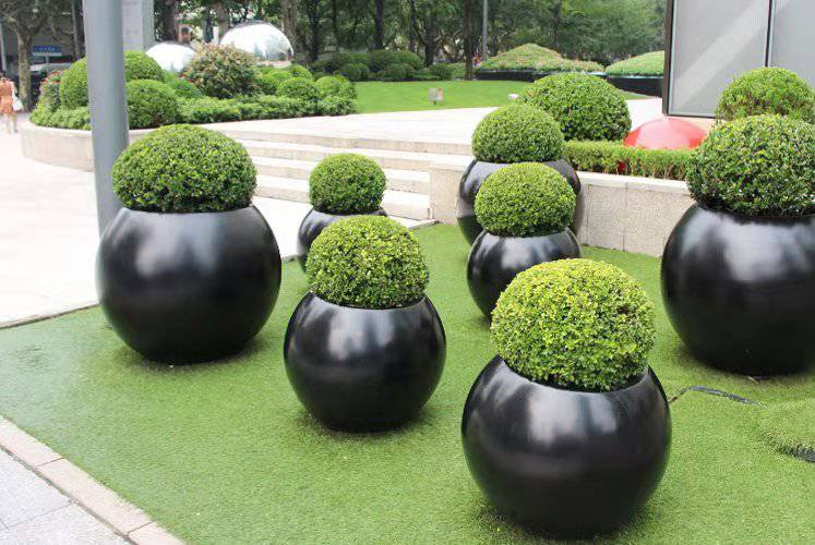 不锈钢花箱金属花盆大型花器园林景观小品