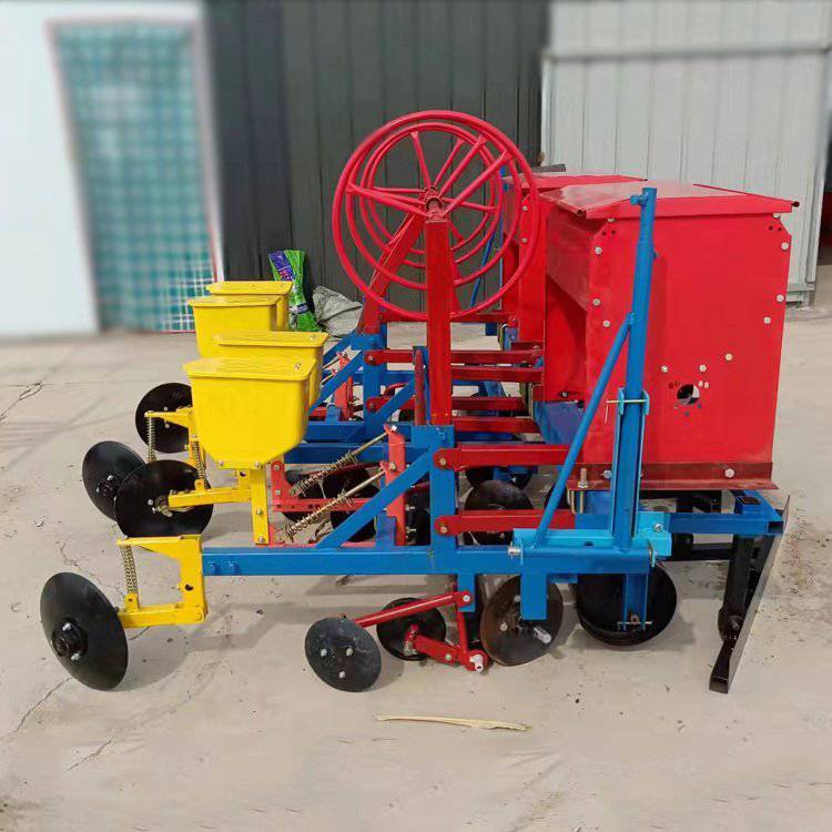 一垄双行玉米播种机免扣苗青毛豆点播机视频株距行距可调