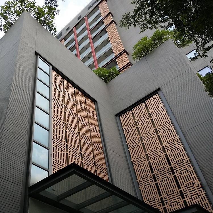 职校外墙装饰铝合金门窗花格仿古隔断门