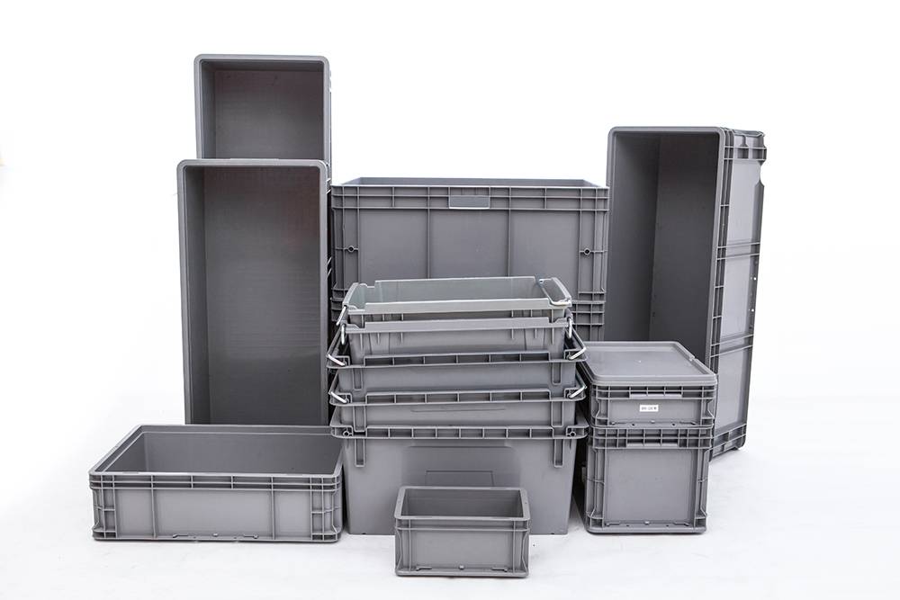 eu物流箱灰色周转箱标准车间塑料箱尺寸
