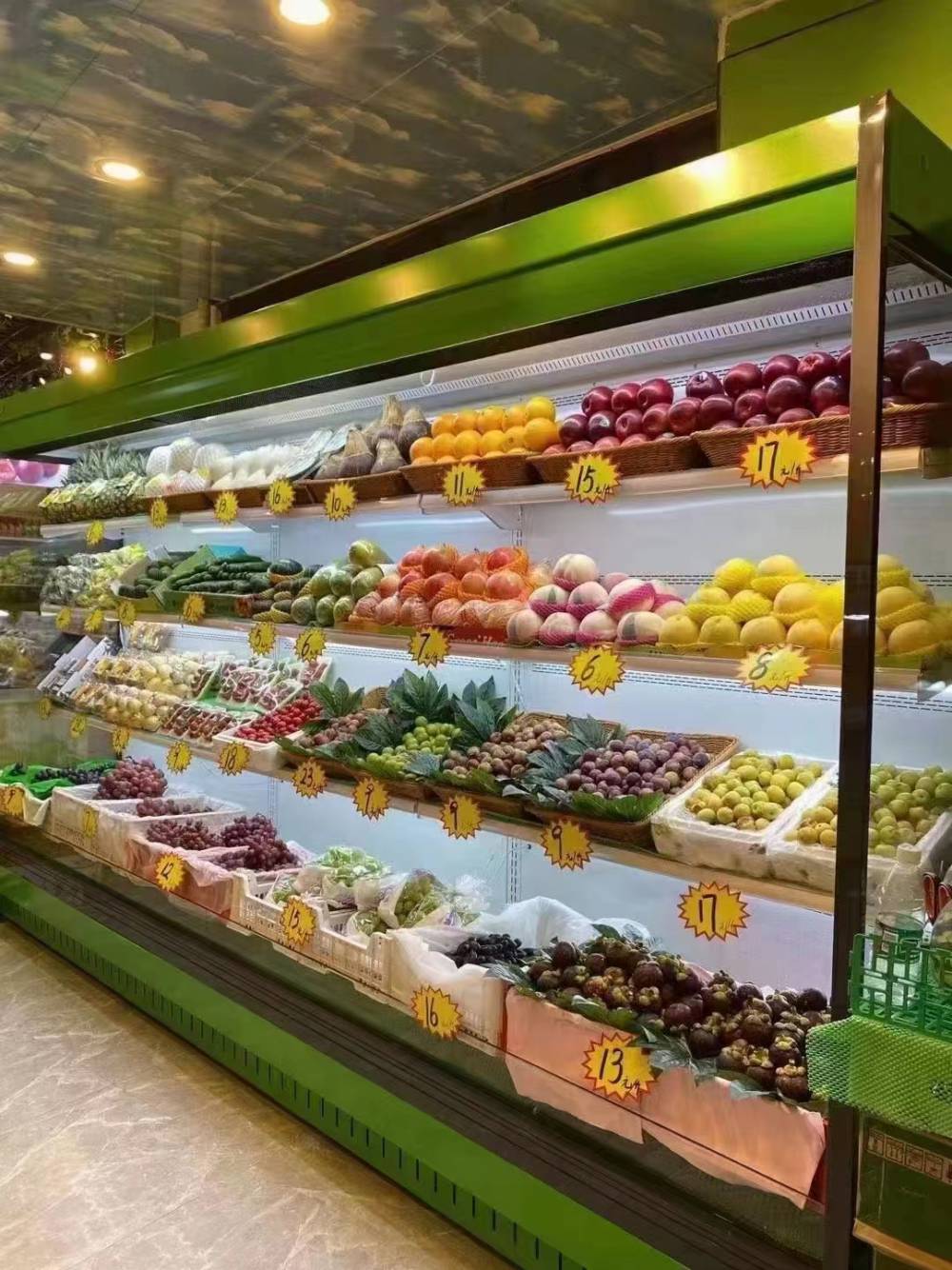 奇力风幕柜水果保鲜柜商用水果店风冷柜超市生鲜冷藏展示柜