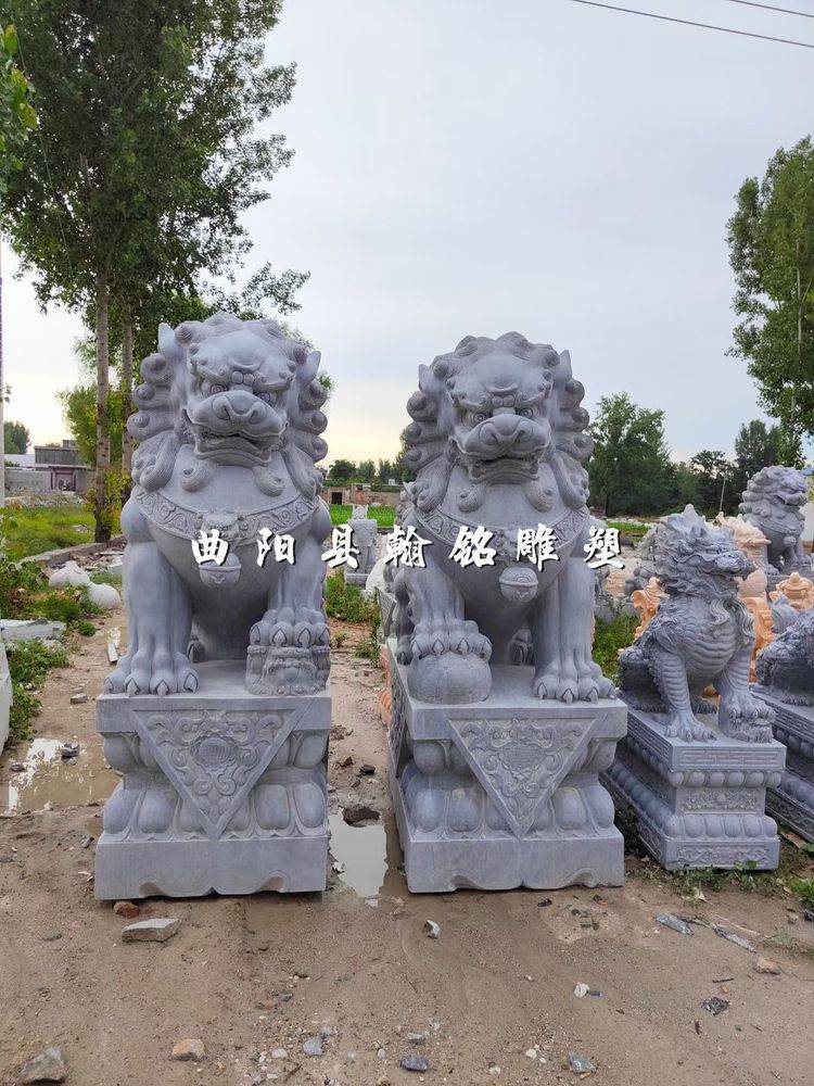 大型汉白玉青石石狮子一对看门家用酒店大门口摆件大型石狮子雕塑图片