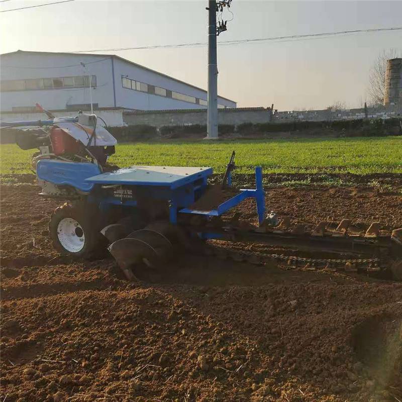 启航大棚多功能旋耕机建筑工程管道开沟机192柴油链条开沟机图片