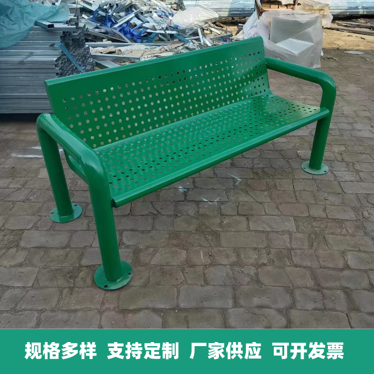 户外公园座椅 铁艺焊接凳子 焊接成品靠背排椅 庭院小区路边长凳