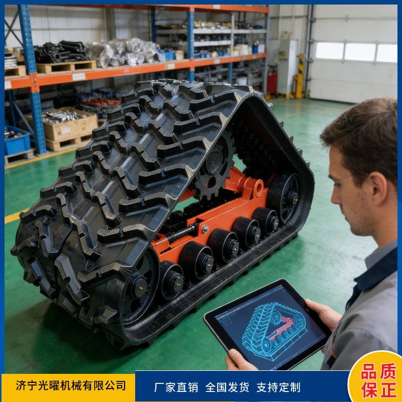 500宽履带半链轨改装泥泞地橡胶履带底盘2026新款