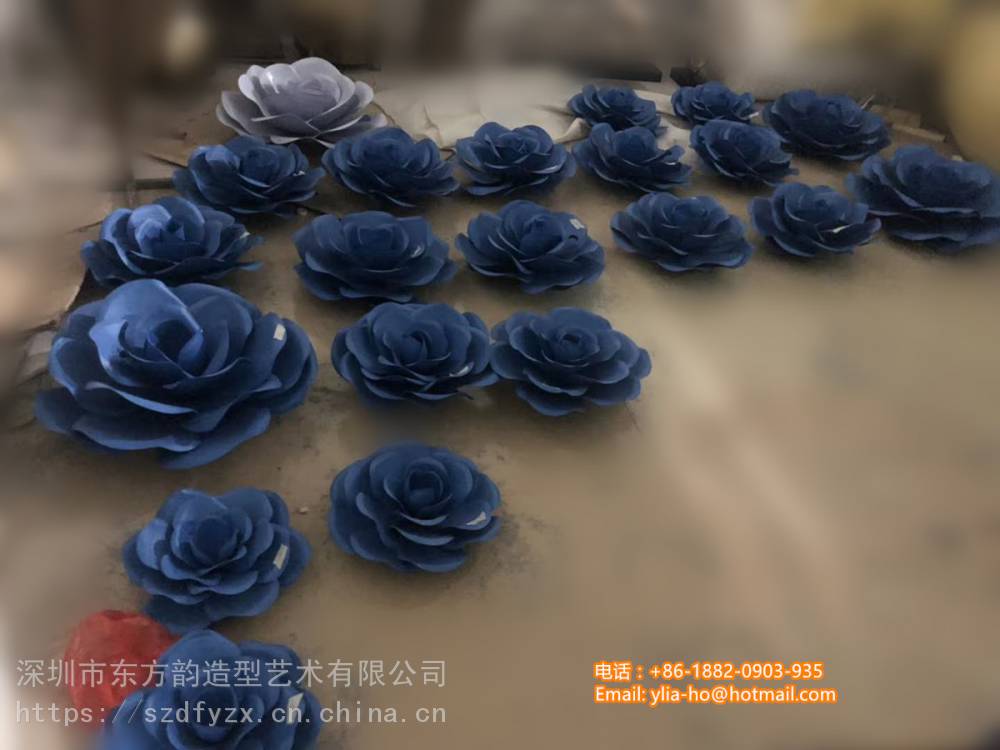 金色不锈钢玫瑰花雕塑/不锈钢兰花雕塑/304不锈钢雕塑/花卉雕塑玻璃钢