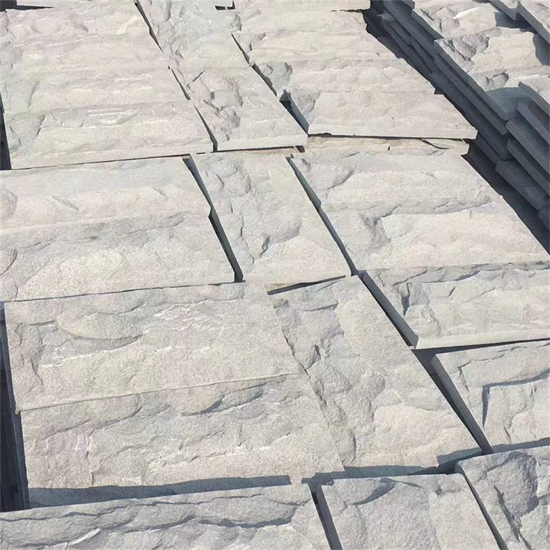 手工打造芝麻白蘑菇石花岗岩石材30厚火烧板优良品质