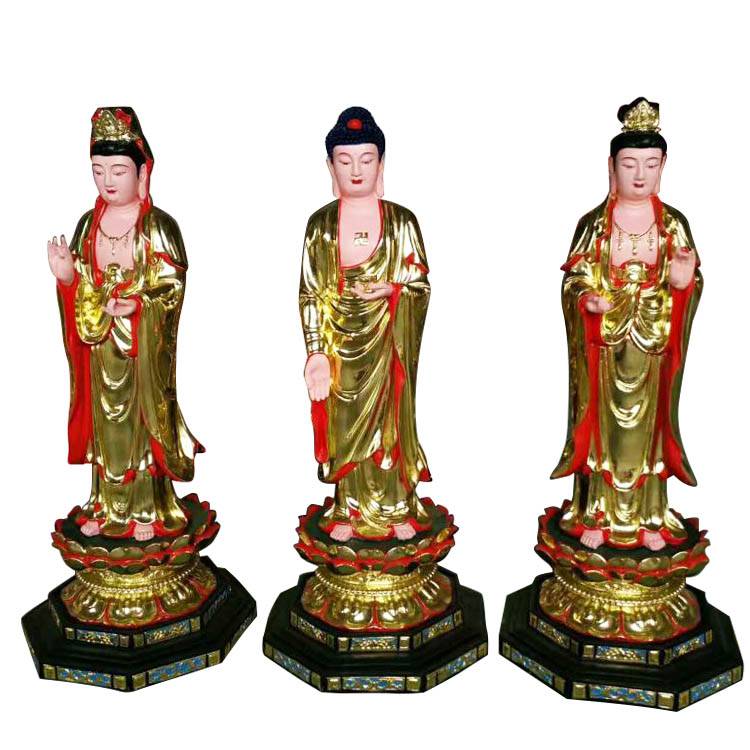 提供东方三圣佛像定做药师三尊药师佛日光月光菩萨西方三圣阿弥陀佛三尊 