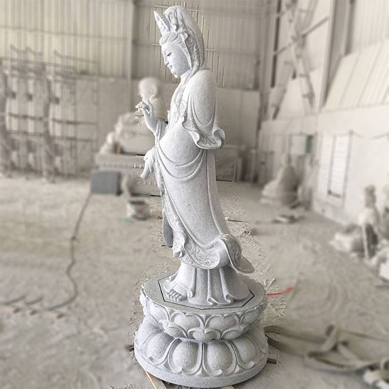 汉白玉石雕佛像景区供奉石材观音像净瓶观音雕刻