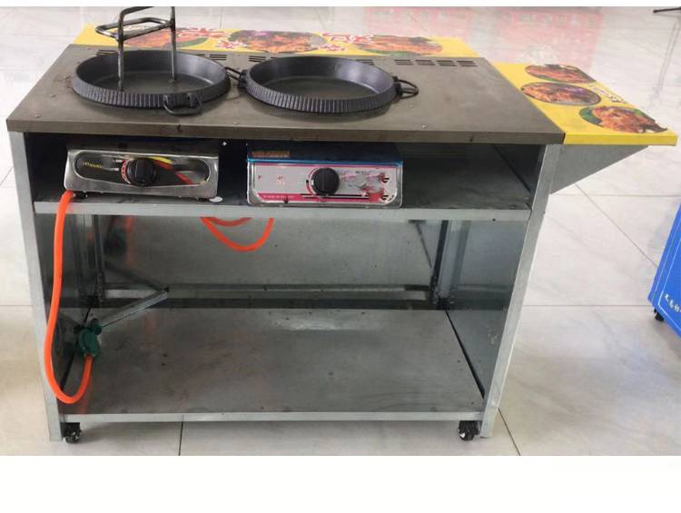 铁板鸡架烤鸭摆摊车流动燃气双锅铁板锅夜市创业烤盘