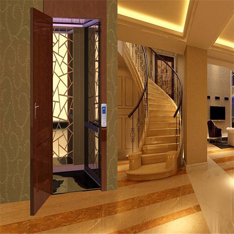 鑫炬岳三层简易家用电梯曳引式家用电梯升高三层别墅观光电梯