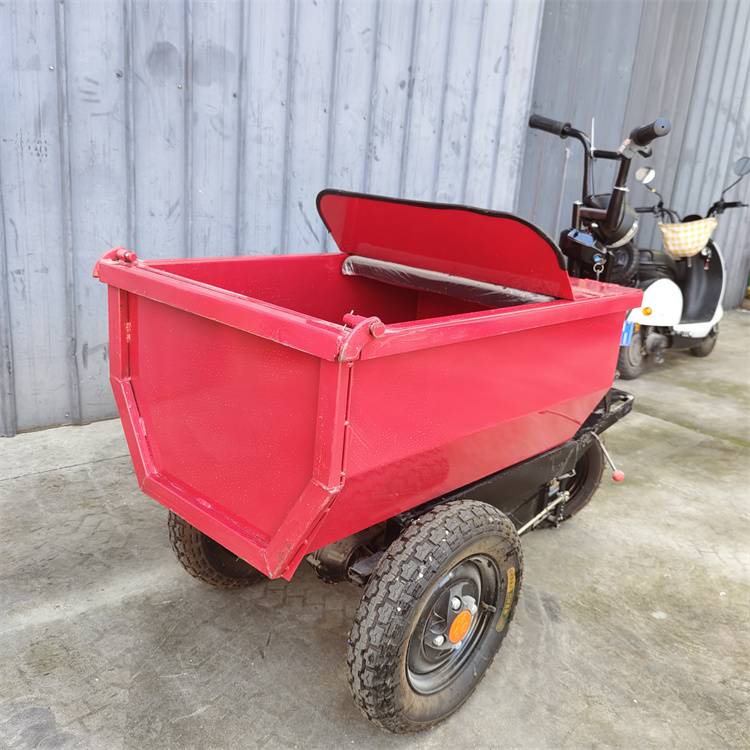 电动手推三轮车三开门翻斗车多功能工地水泥灰斗车