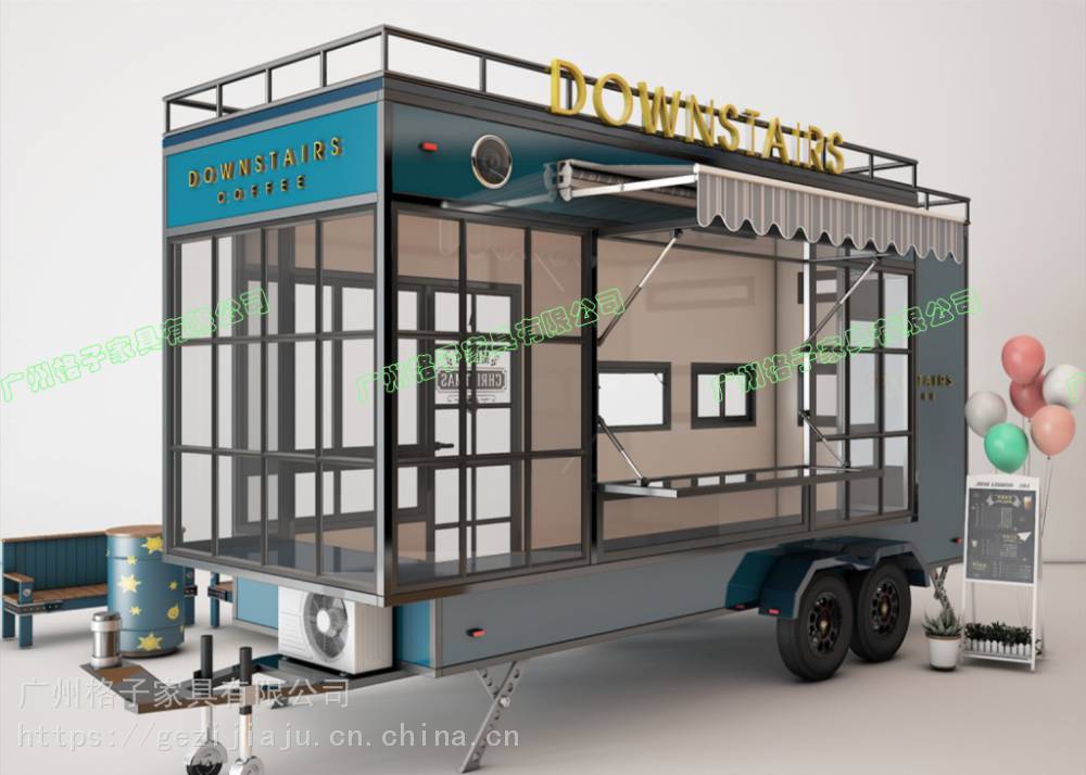 夜市不夜城水吧车餐饮亭步行街改造集装箱餐厅商店广场防盗售卖亭