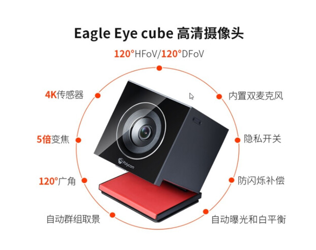 宝利通Polycom视频会议USB高清镜头4K摄像头EagleEye Cube定制 HD***接宝利通