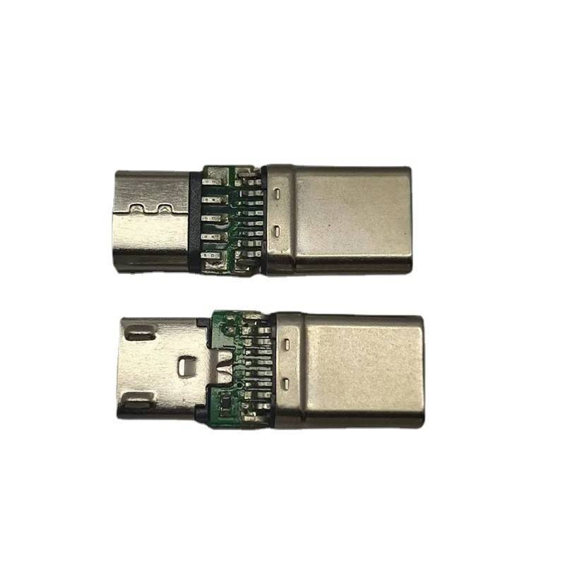 供应USB连接器转接头16PTYPEC拉伸公头黑胶转MICRO母座长21.5